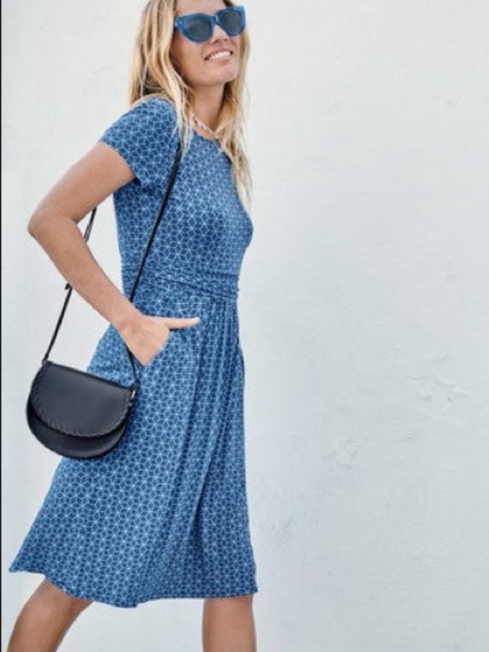 Boden Blue Amelie Short-Sleeve dress